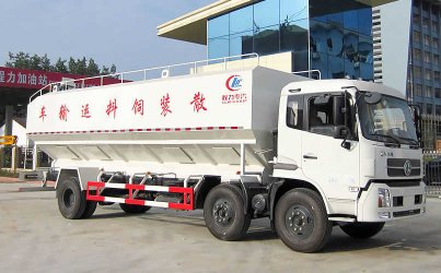 東風(fēng)天錦小三軸30立方飼料車(chē)